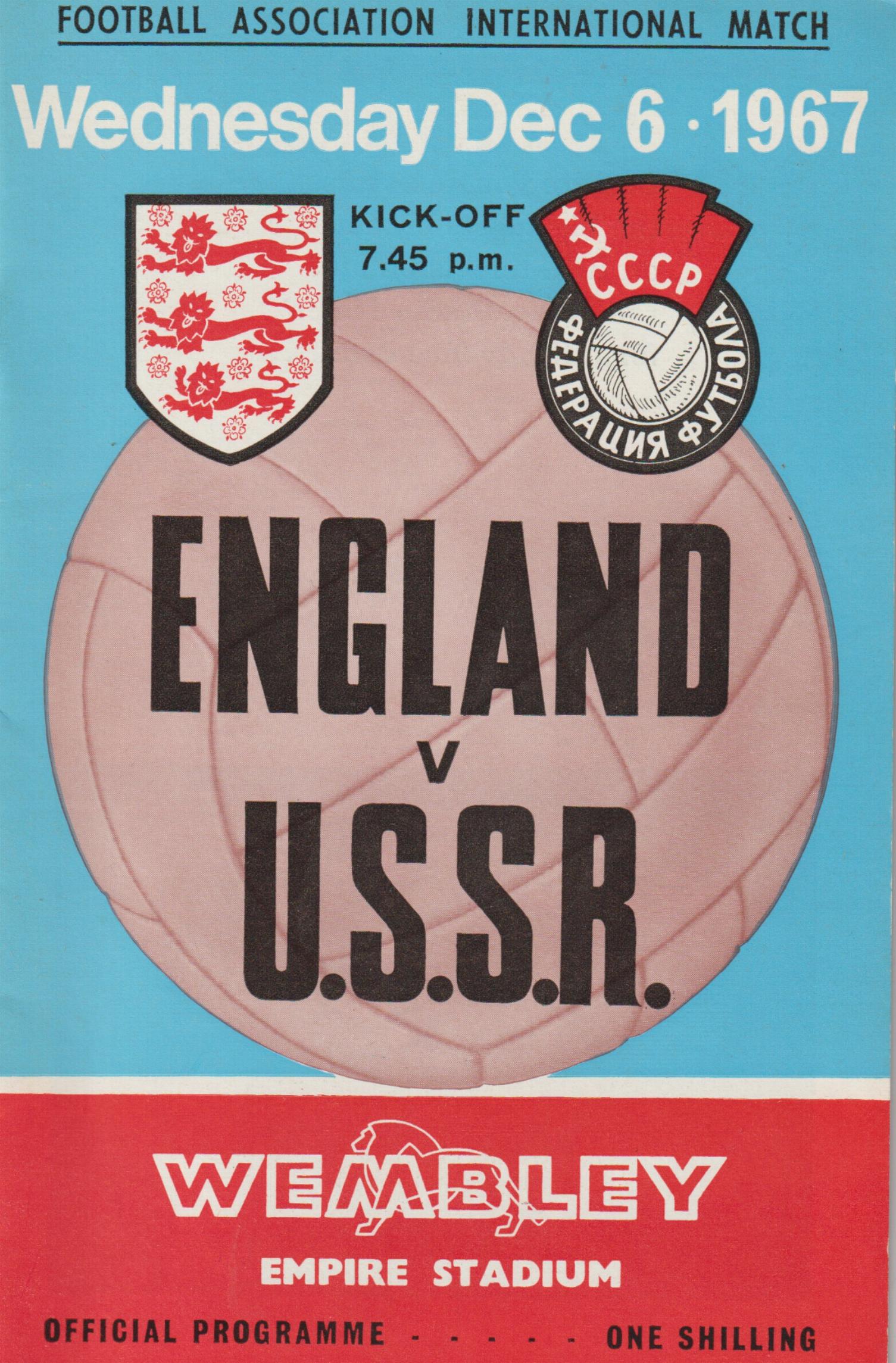 1967 - ENGLAND v USSR